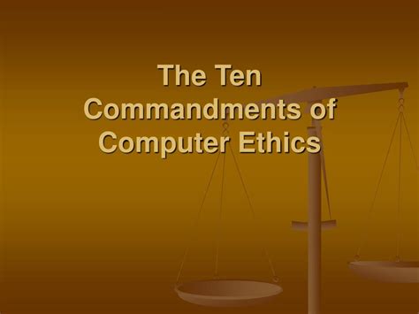ten commandments of computer ethics ppt